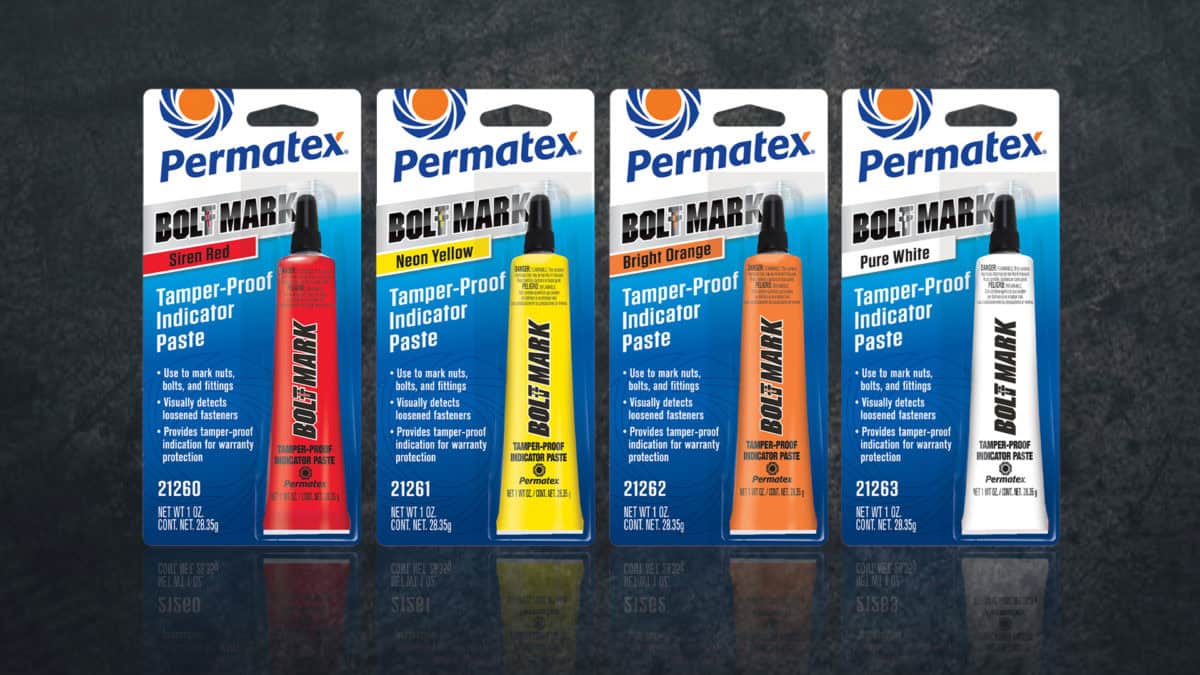 New Permatex Bolt Mark Identifies Fastener Loosening and Tampering