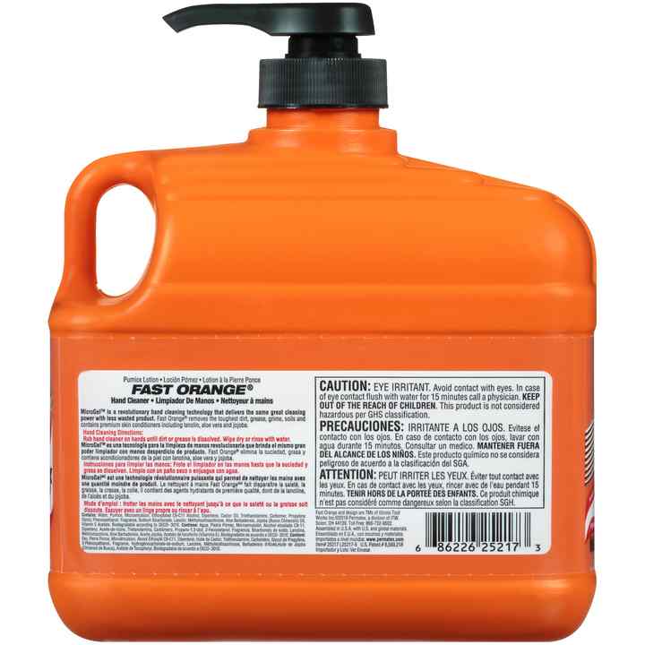 Fast Orange® Fine Pumice Lotion Hand Cleaner, 1/2 GAL w/pump - Permatex®