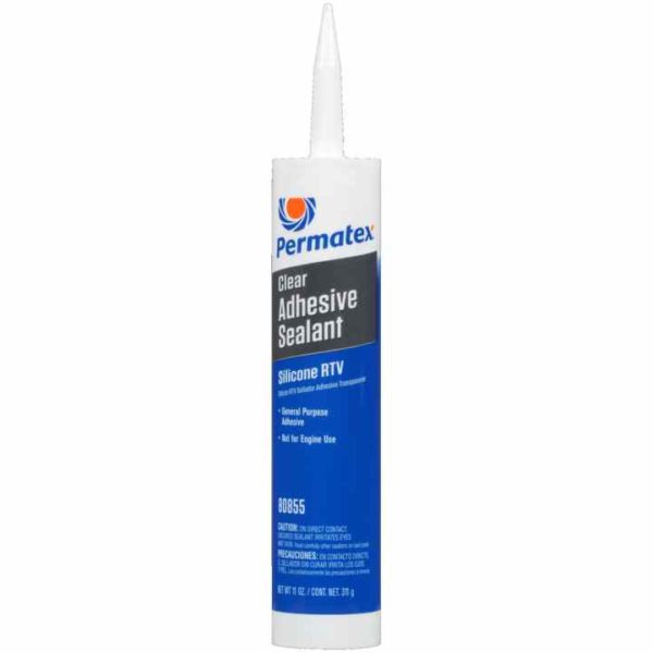 Permatex<span class="sup">®</span> Clear RTV Silicone Adhesive Sealant, 11 OZ