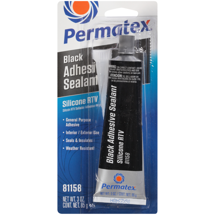Permatex<span class="sup">®</span> Black Silicone Adhesive Sealant, 3 OZ