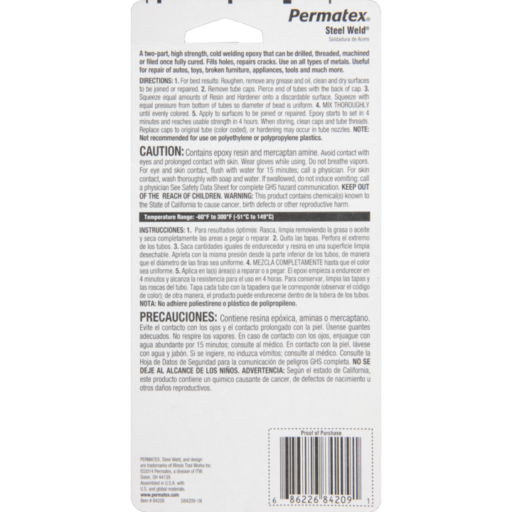 Permatex® Cold Weld 2 Part Epoxy, 2 OZ – Permatex
