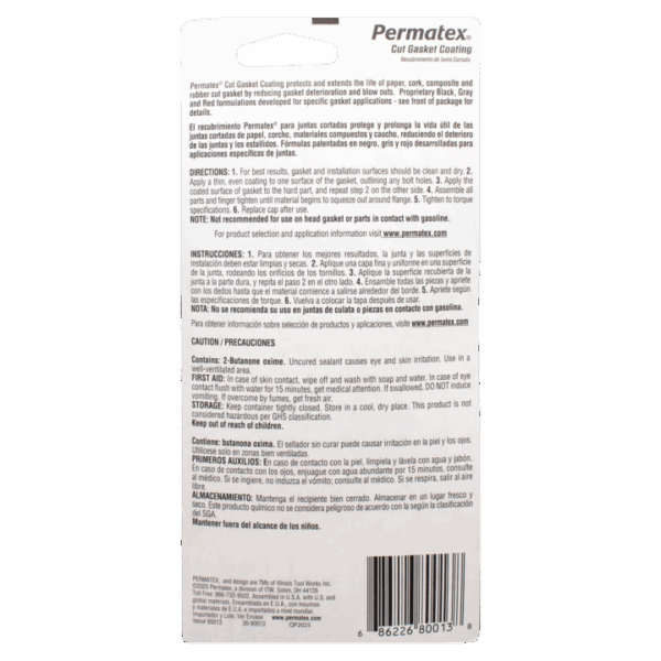 Permatex® Grey Cut Gasket Coating, 2 oz, 80013 - Image 5